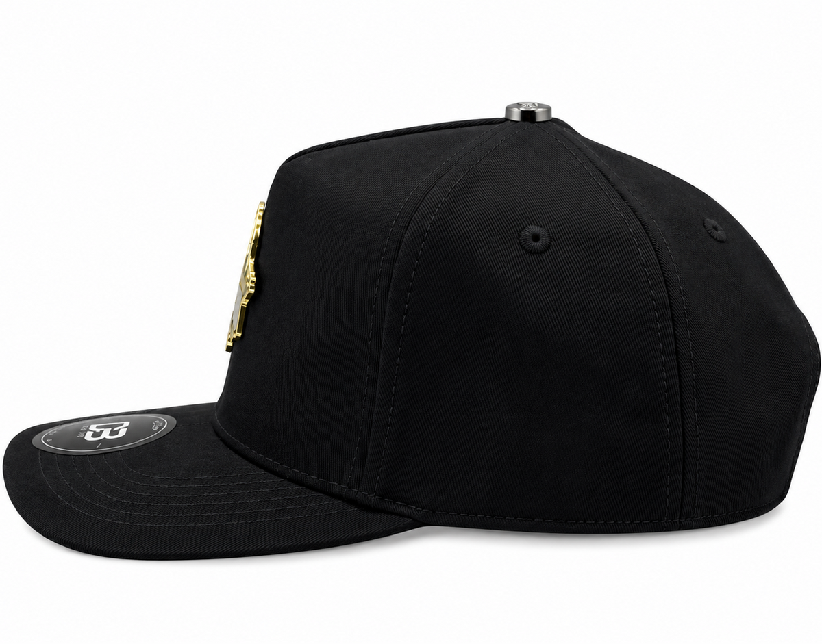 DB Hats Chihuahua Estado Grande Black & Gold Snapback Hat