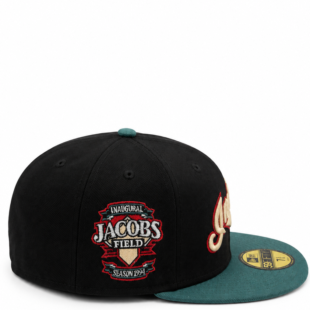 New Era Cleveland Indians Black & Teal 59FIFTY Fitted Hat