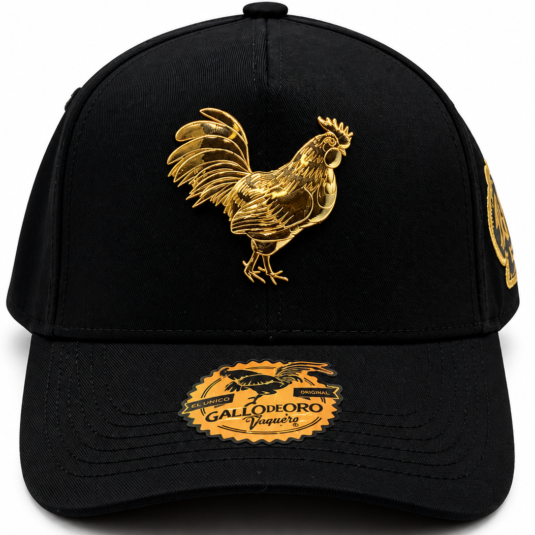 Gallo de Oro Black & Gold Rooster Snapback Hat