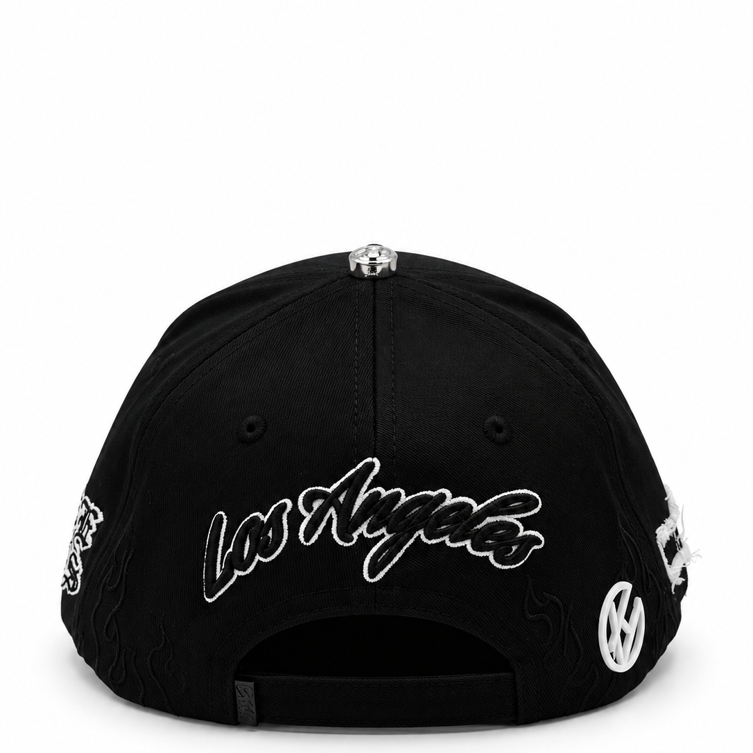 Los Angeles Black & White Goose Bumps Embroidered Snapback Hat