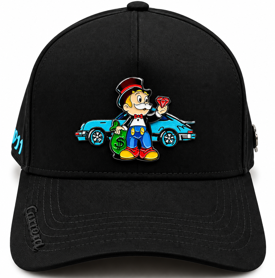 Cash Only Black Money Man Diamond & Sports Car Adjustable Hat