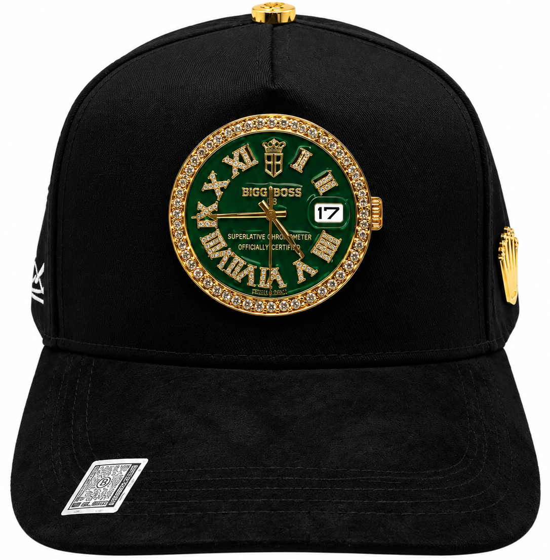 Bigg Boss Black & Green Luxury Watch Snapback Hat