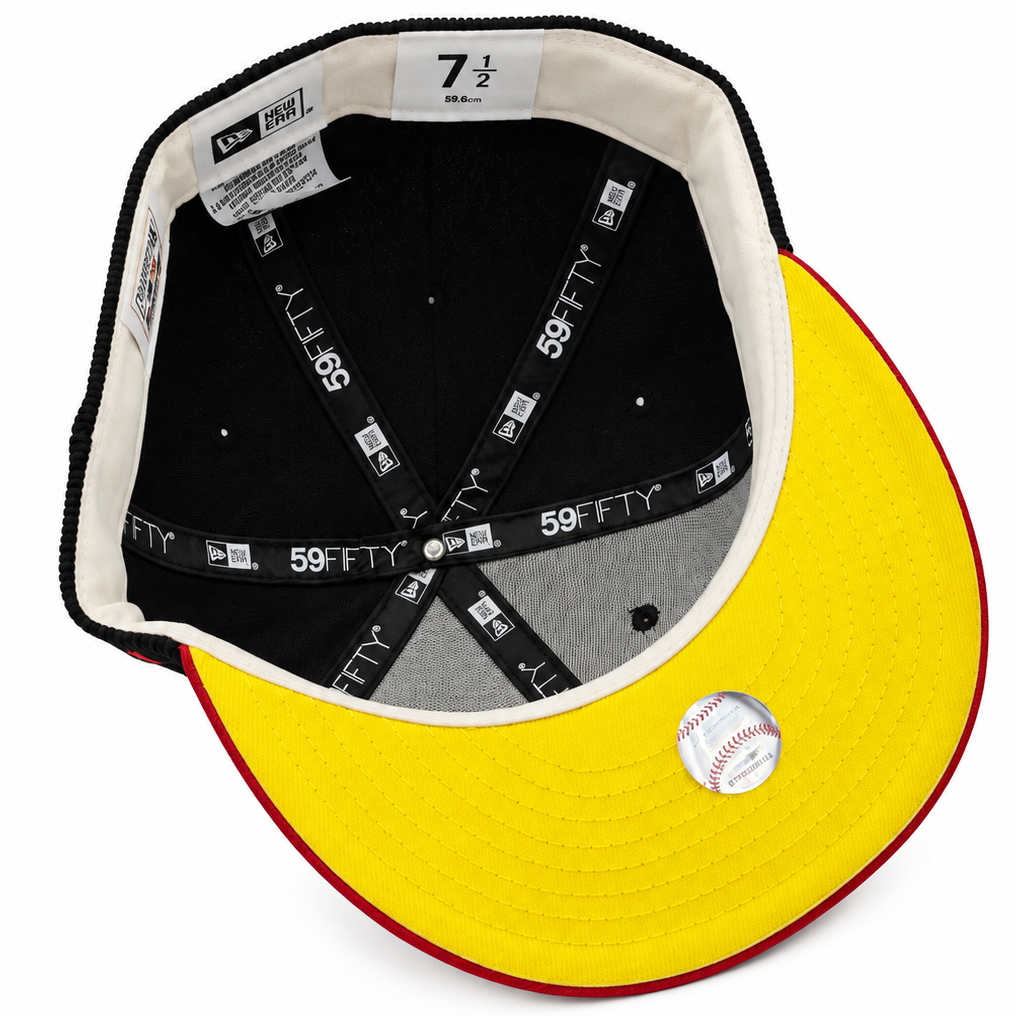 New Era Los Angeles Dodgers Black & Red 59FIFTY Fitted Hat – Yellow Undervisor