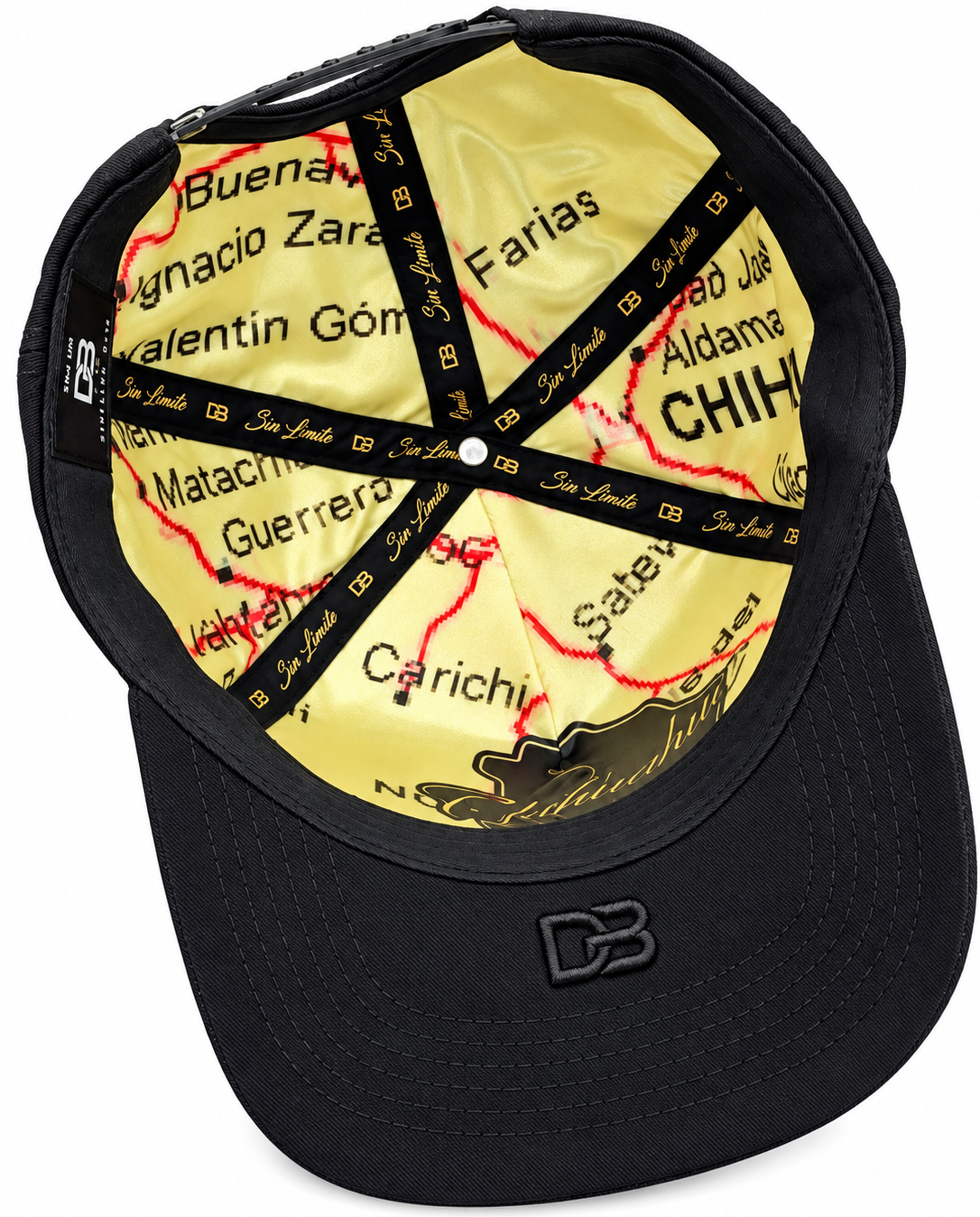 DB Hats Chihuahua Estado Grande Black & Gold Snapback Hat
