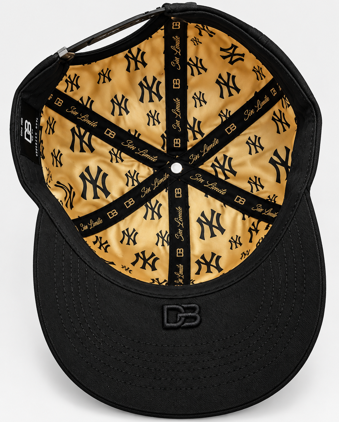 DB Hats New York Yankees Golden Series Black & Gold Snapback Hat