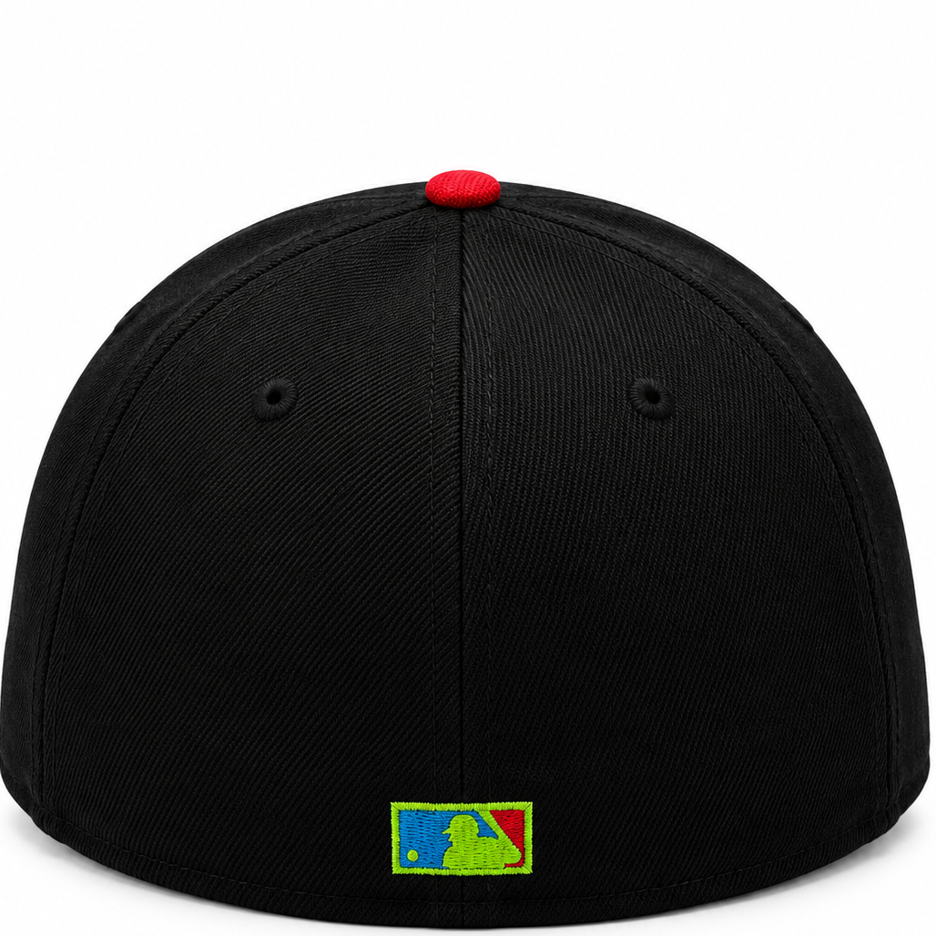New Era Oakland Athletics Elephant Logo 50th Anniversary Black & Red 59FIFTY Fitted Hat