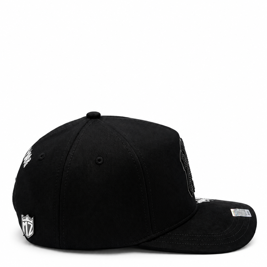 MZ Hats New York Yankees Black Flame Rhinestone Snapback Hat