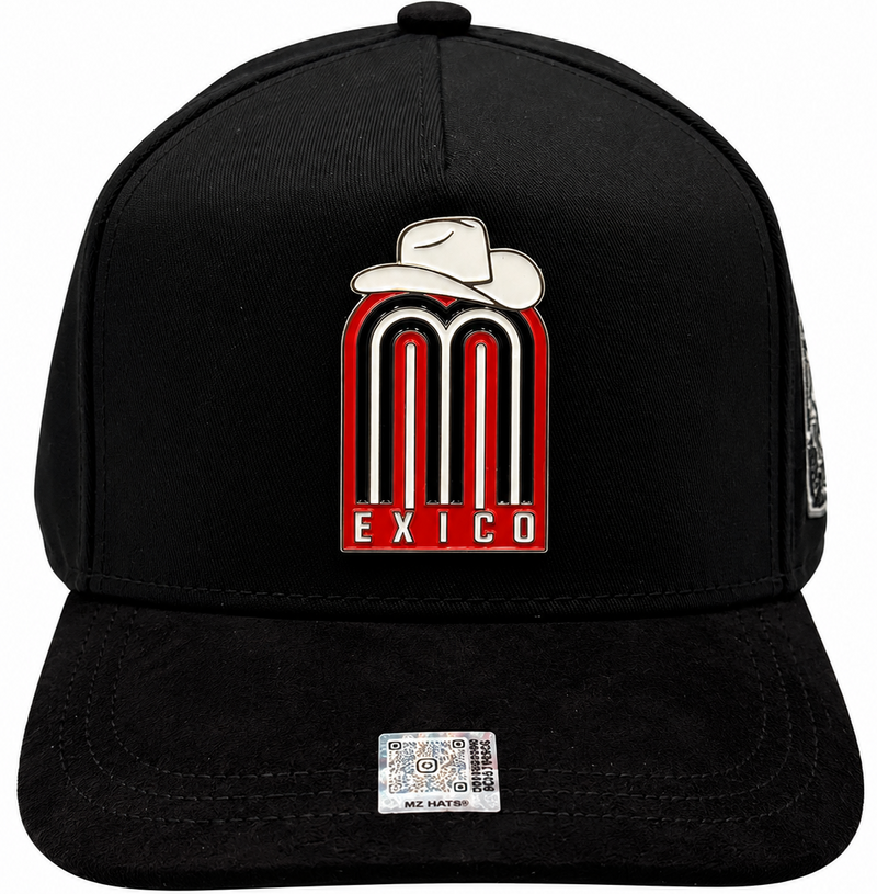 Mexico Cowboy Black Snapback Hat – Red, White & Black Logo