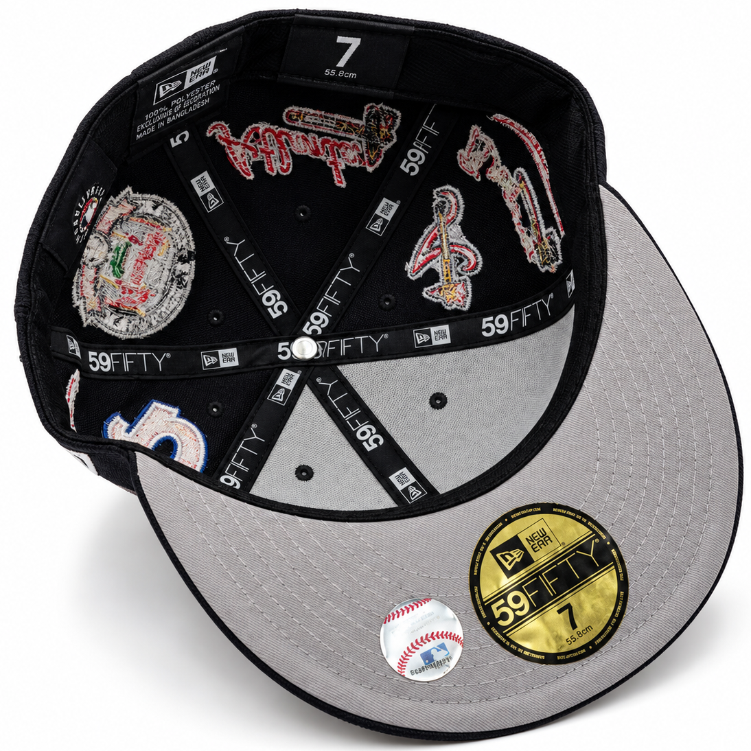 New Era Atlanta Braves All-Over Patch Black 59FIFTY Fitted Hat