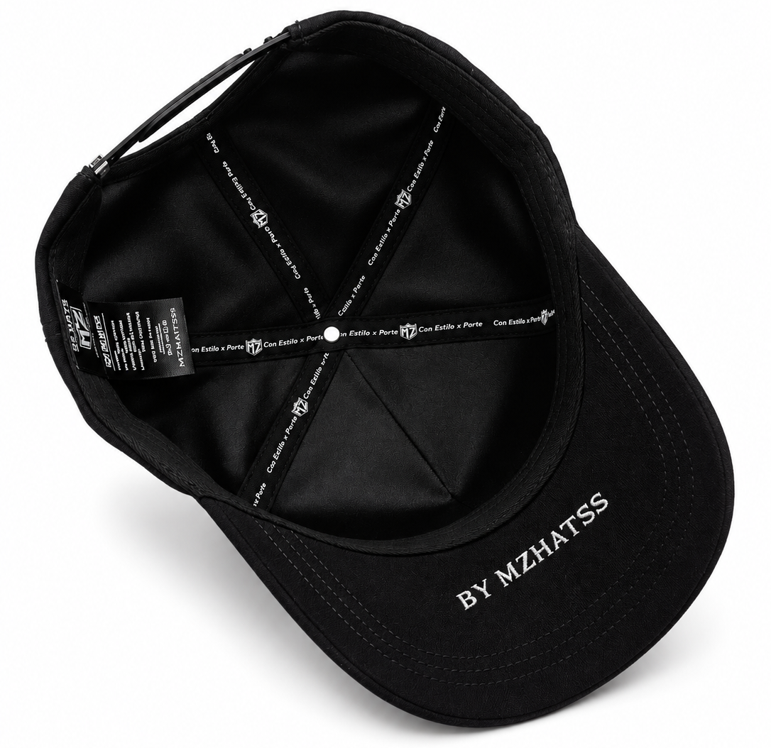 MZ By Mazatess Black Cowboy Luxury Rhinestone Snapback Hat