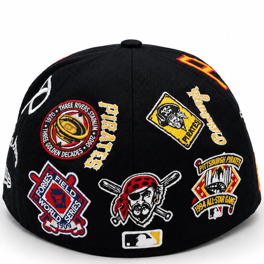 New Era Pittsburgh Pirates World Series Patch Collection Black 59FIFTY Fitted Hat