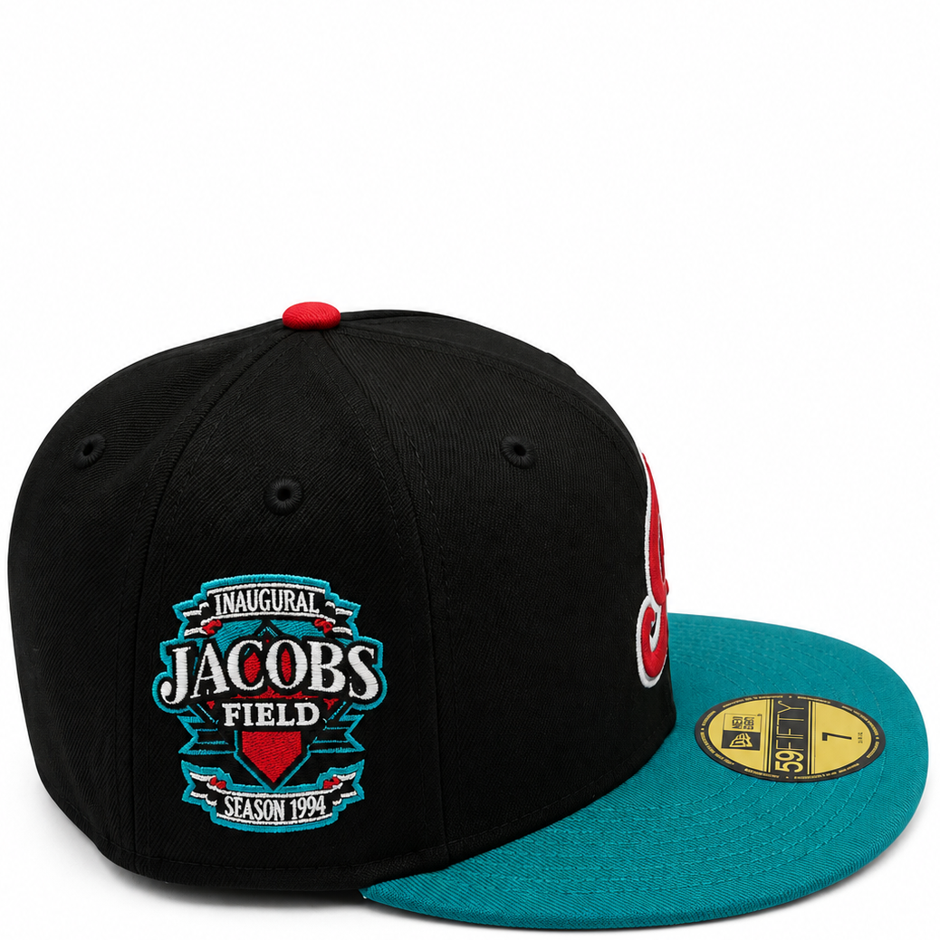 New Era Cleveland Indians Jacobs Field Black & Teal 59FIFTY Fitted Hat