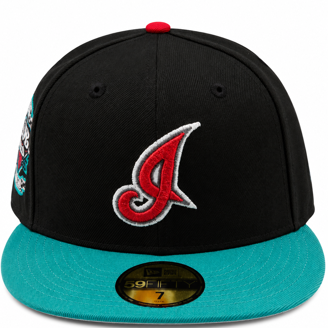 New Era Cleveland Indians Jacobs Field Black & Teal 59FIFTY Fitted Hat