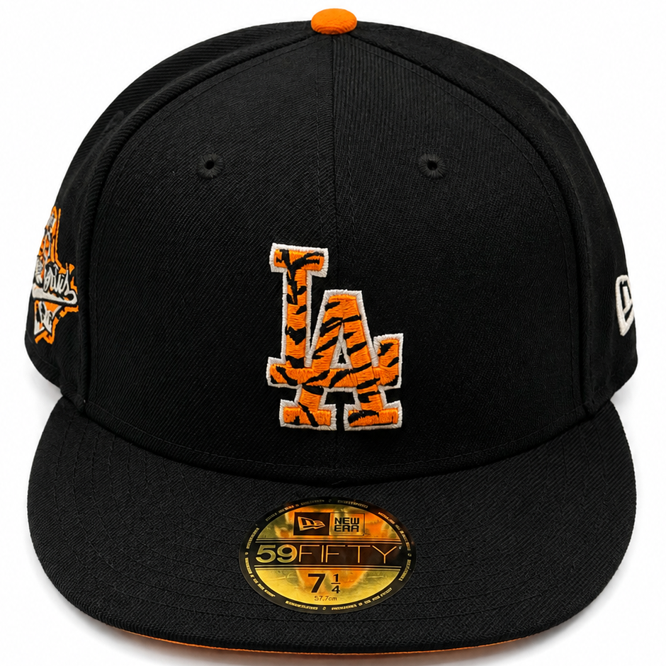 New Era Los Angeles Dodgers Tiger Camo Black & Orange 59FIFTY Fitted Hat