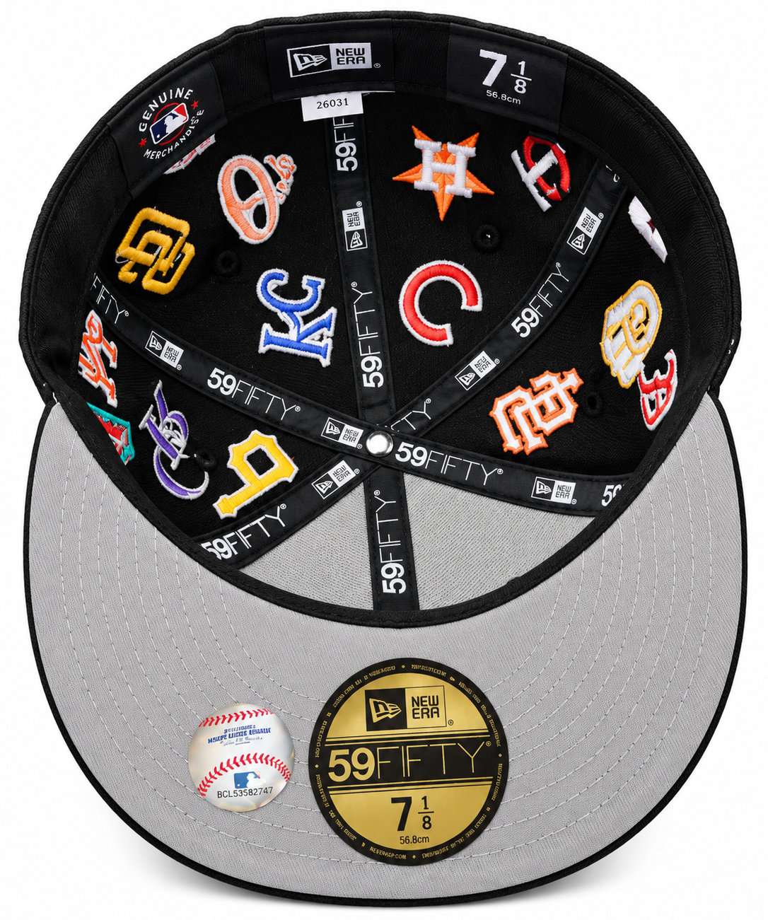 New Era MLB All-Over Team Logos Black 59FIFTY Fitted Hat