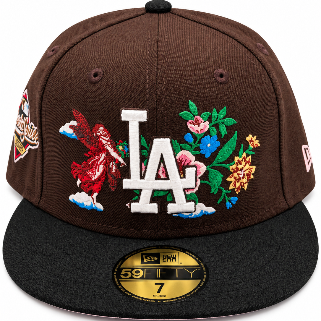 New Era Los Angeles Dodgers Floral Dragon 59FIFTY Fitted Hat – Brown/Black
