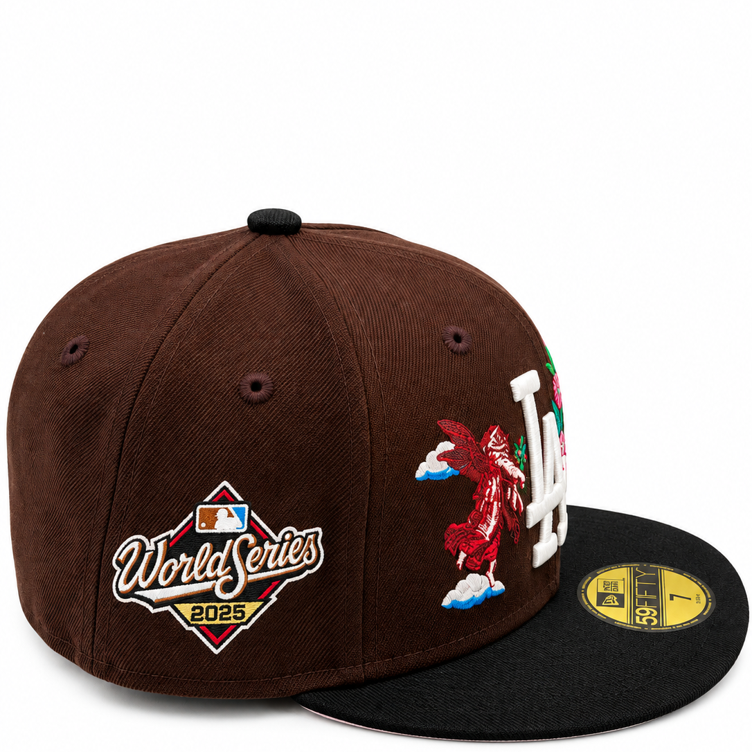 New Era Los Angeles Dodgers Floral Dragon 59FIFTY Fitted Hat – Brown/Black