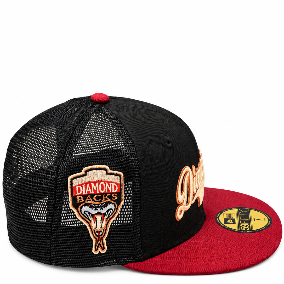 New Era Arizona Diamondbacks Black & Red 59FIFTY Fitted Trucker Hat
