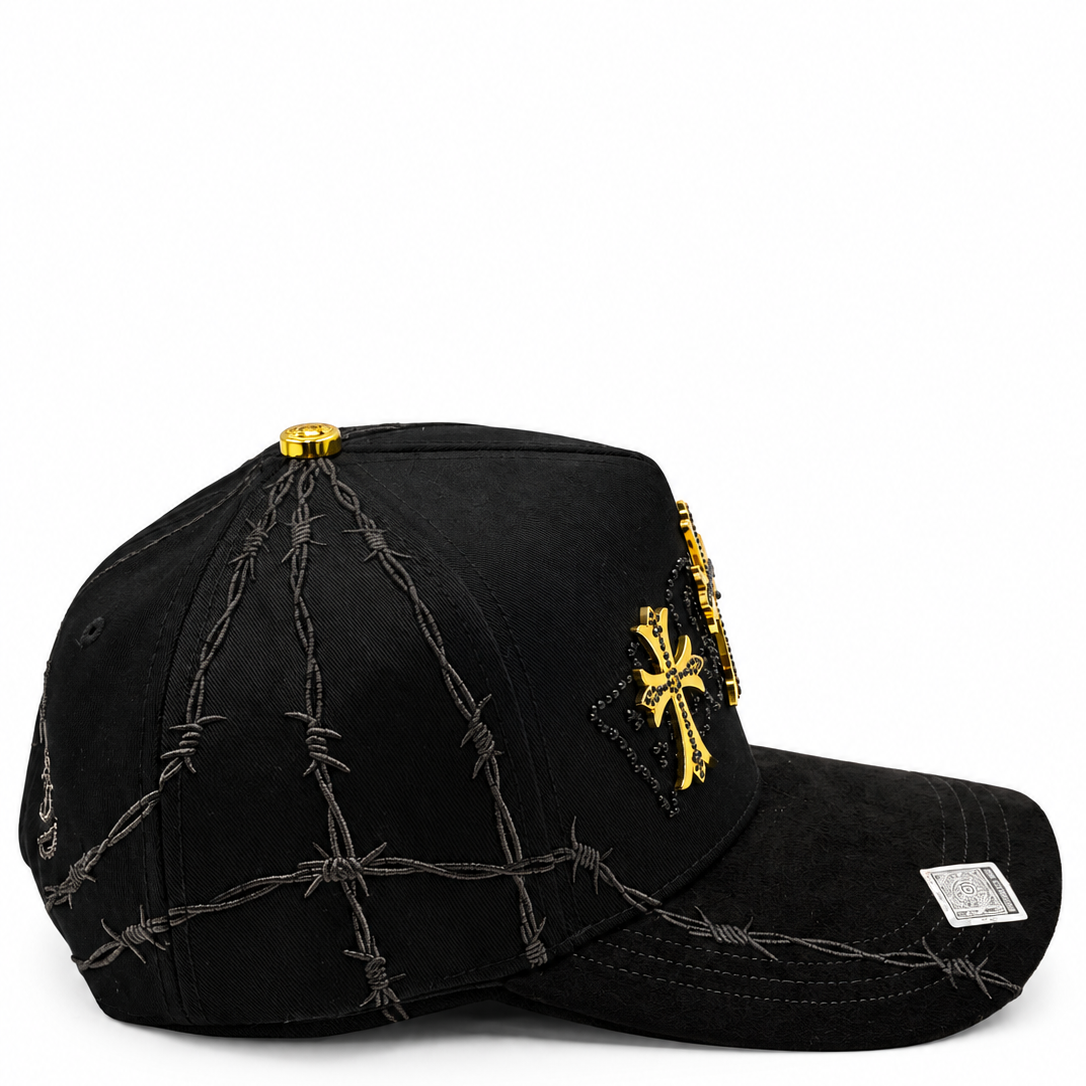 Bigg Boss Black & Gold Triple Cross Snapback Hat
