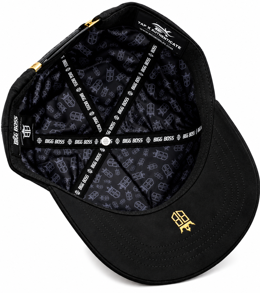 Bigg Boss Black & Gold Triple Cross Snapback Hat