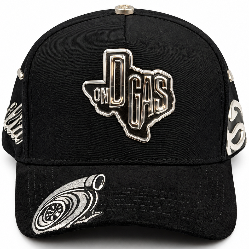 On Gas Black Turbo & Snake Snapback Hat