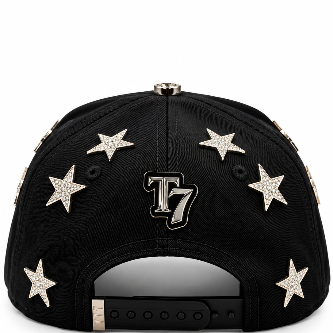 Triple Seven LA Black & Silver Star Snapback Hat