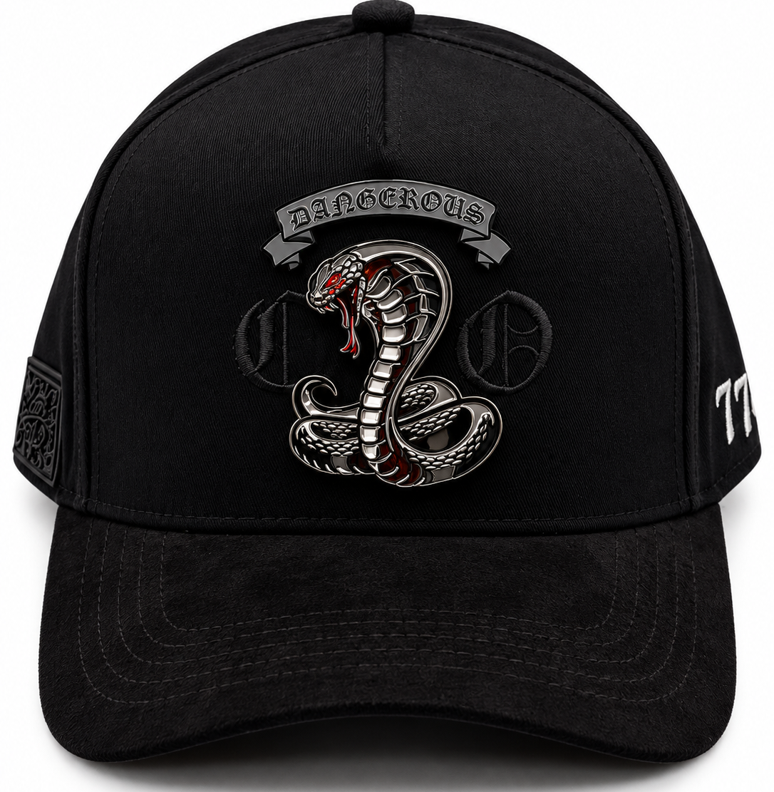 Cash Only Dangerous Cobra Black Suede Snapback Hat