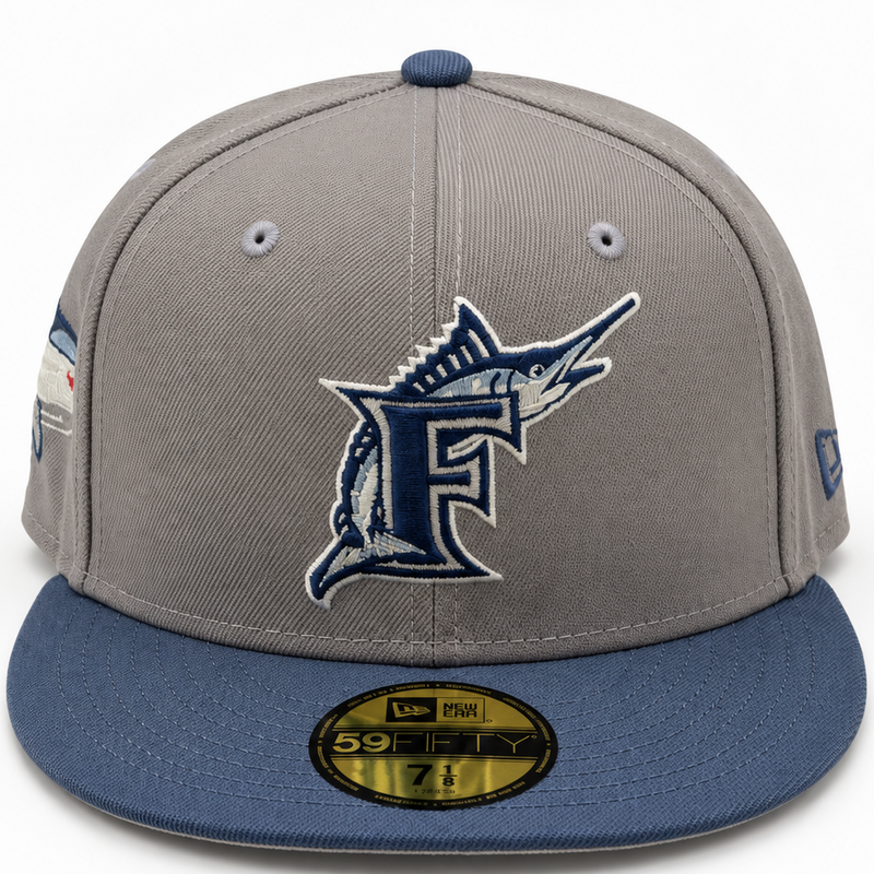 New Era Florida Marlins Gray & Blue 59FIFTY Fitted Hat
