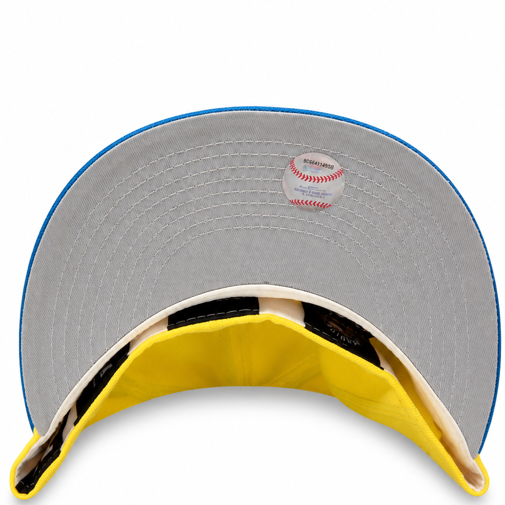 Tampa Bay Devil Rays yellow/blue New Era 59FIFTY fitted hat - front view