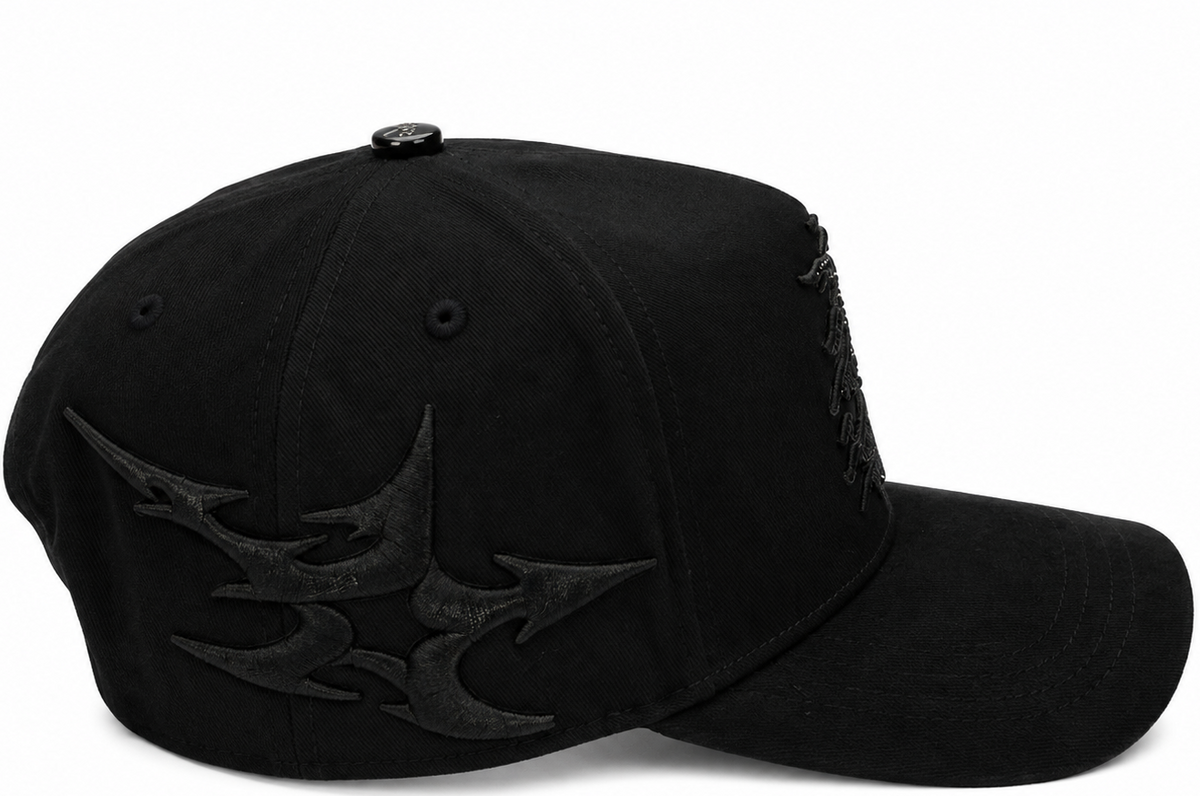Black rhinestone star flame snapback - alternate angle