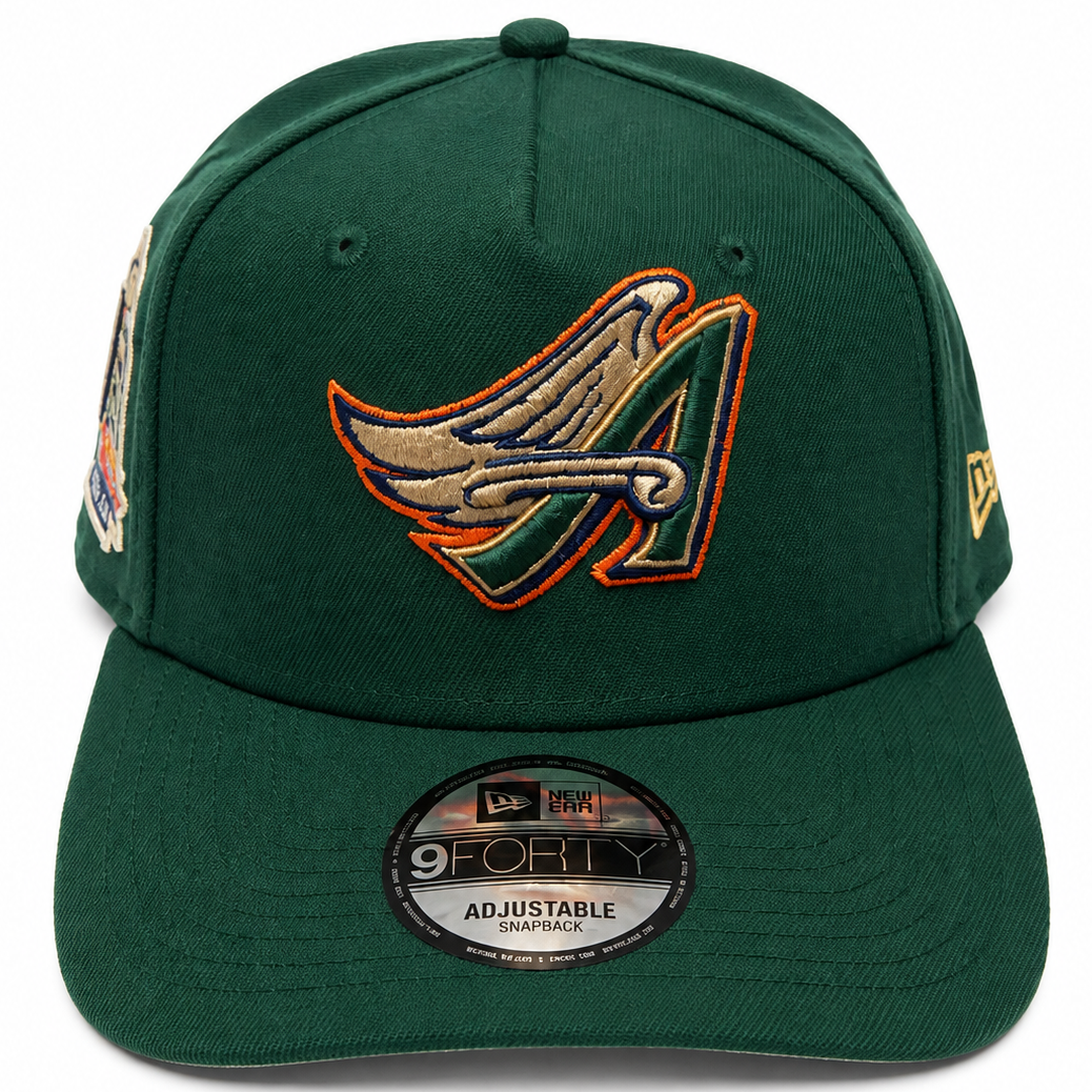 Los Angeles Angels dark green New Era 9FORTY adjustable hat - back view