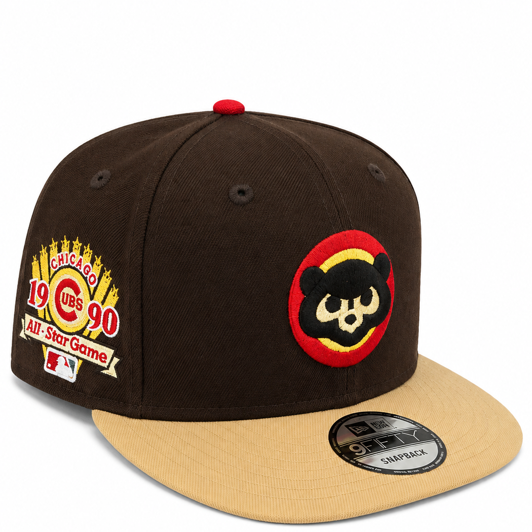 Chicago Cubs 1990 All-Star Game bear logo 9FIFTY snapback hat - front view