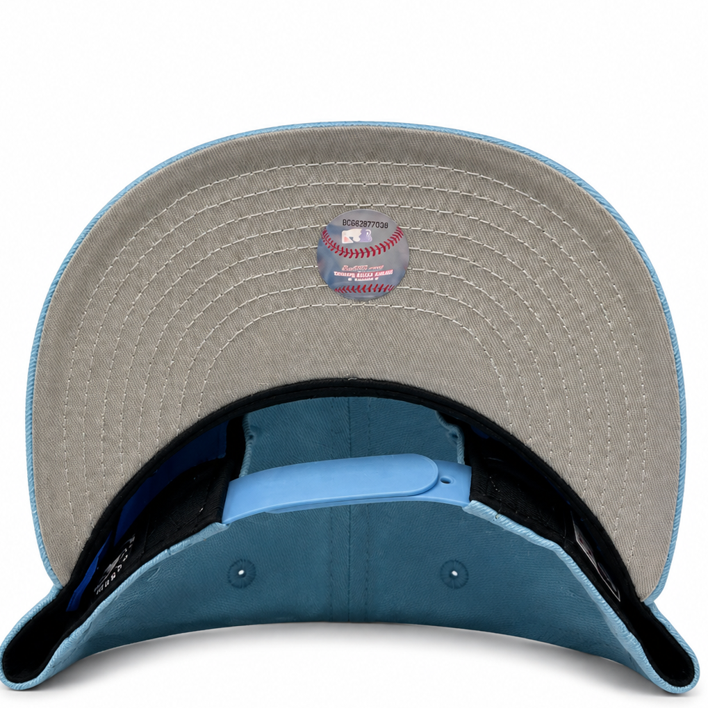 New Era San Diego Padres light blue and brown 9FIFTY snapback hat - front view