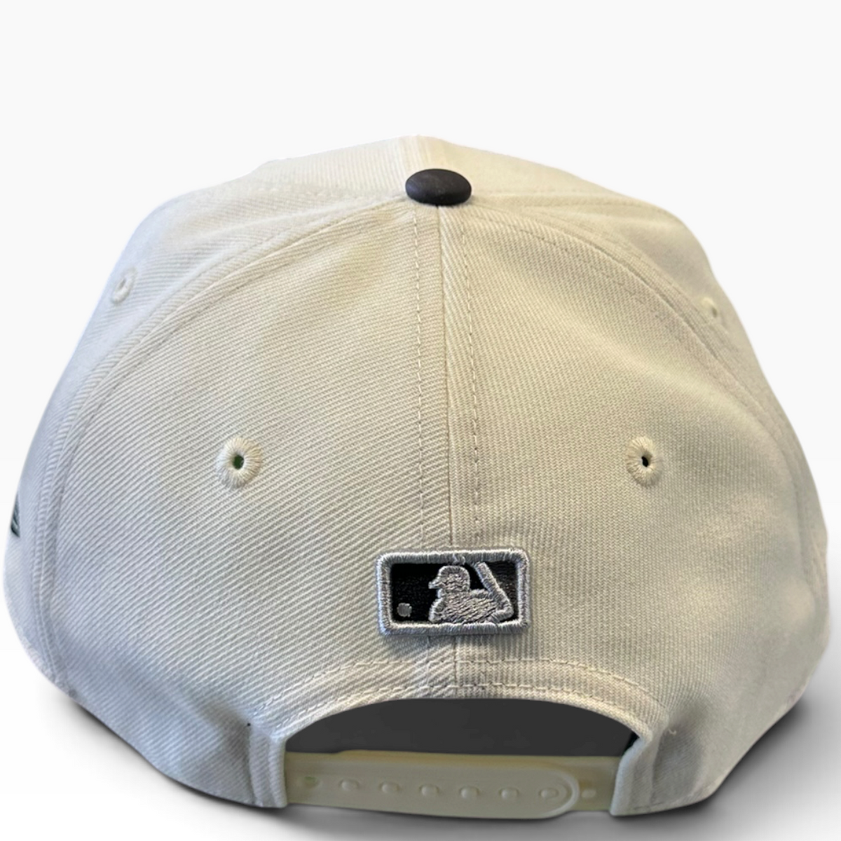 Los Angeles Angels cream and dark brown New Era snapback hat - front view