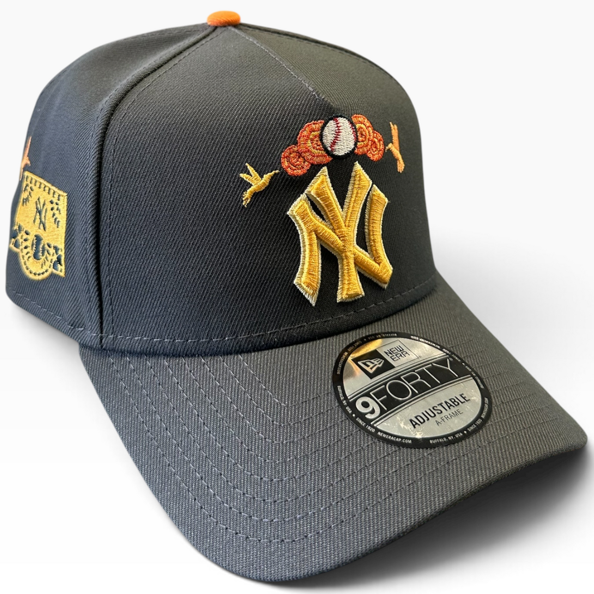 Yankees Mexico Edition black and gold hat - side view