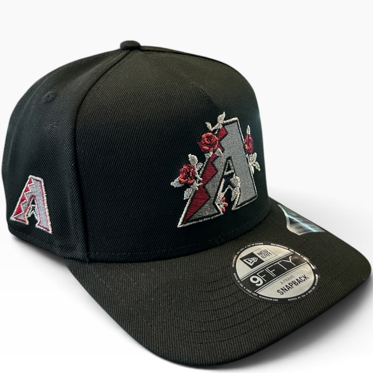 Arizona Diamondbacks Roses Black New Era 9FIFTY A-Frame snapback hat - front view