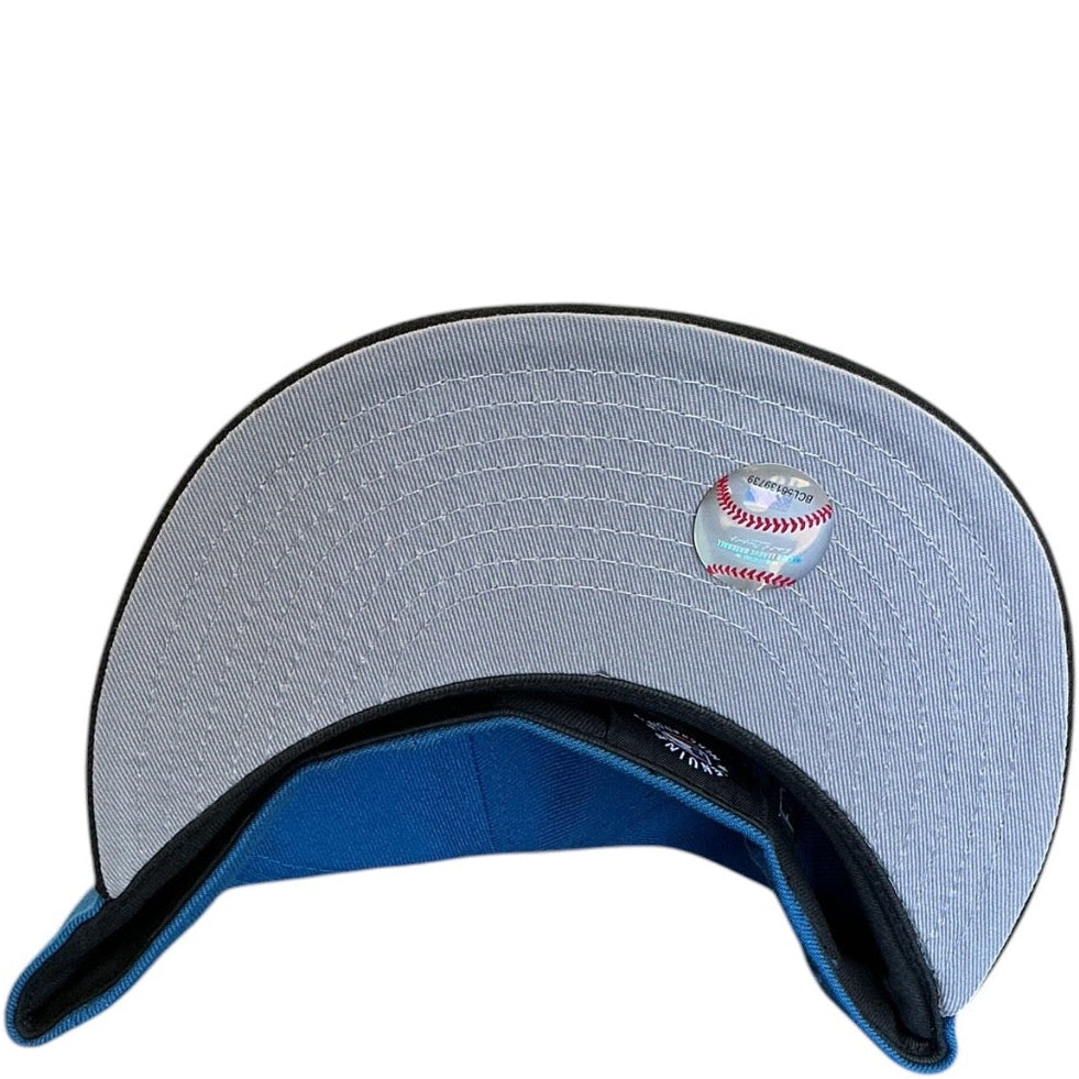 Los Angeles Dodgers Royal Blue & Black Side Patch New Era 59FIFTY fitted hat - back view