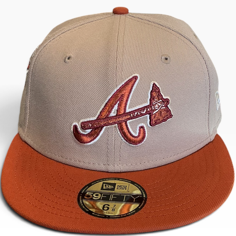 Atlanta Braves Tan & Burnt Orange New Era 59FIFTY fitted hat - side view