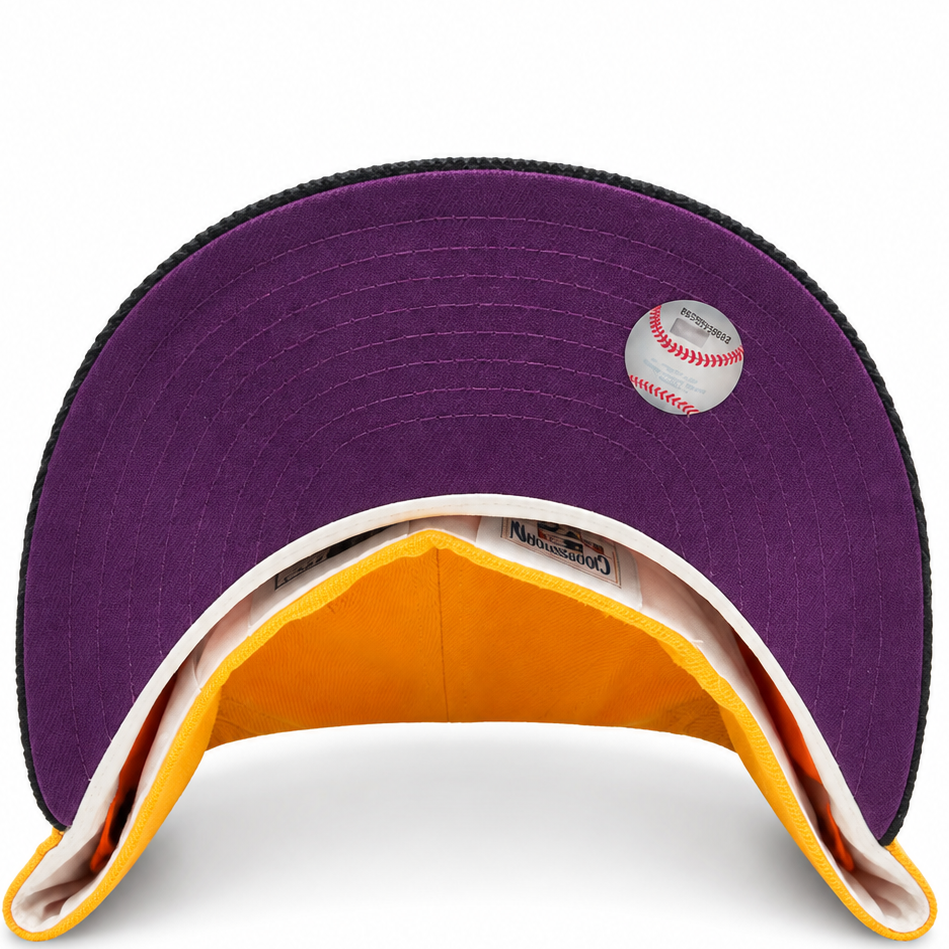 Seattle Mariners Gold/Black/Purple New Era 59FIFTY fitted hat - back view