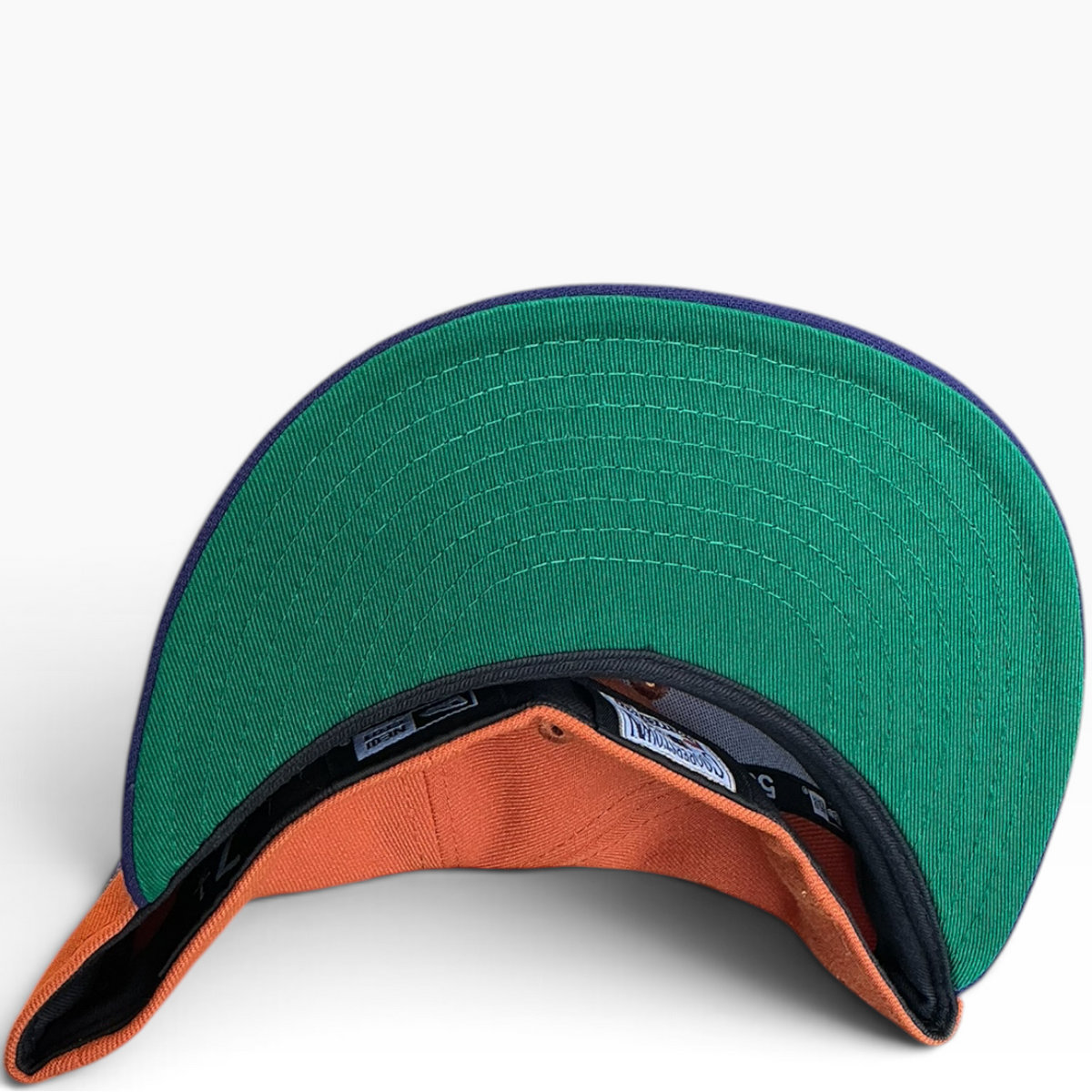 Texas Rangers Burnt Orange/Purple New Era 59FIFTY fitted hat - back view