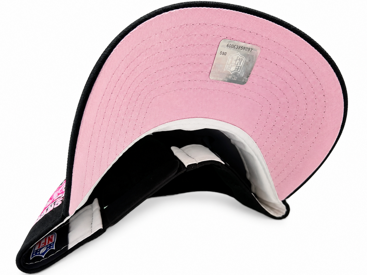 New Era Philadelphia Eagles 9FORTY A-Frame black and pink Super Bowl Champions cap - front view