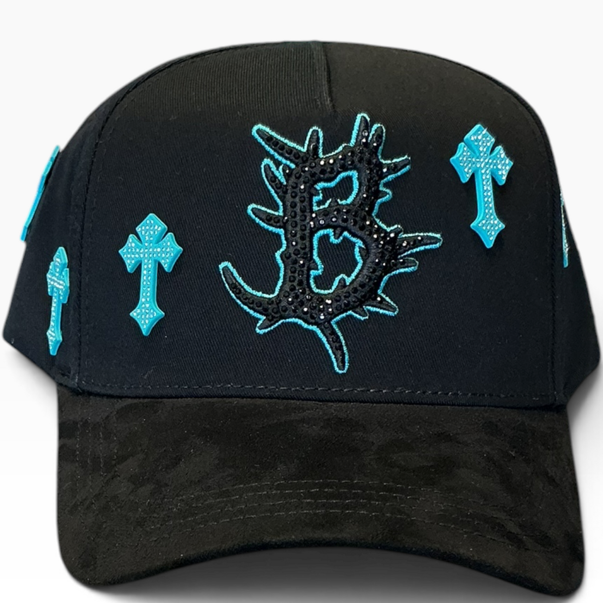 Barbas turquoise cross hat - back view