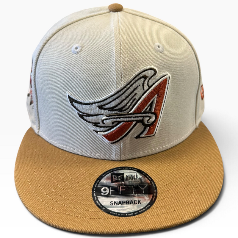 New Era Los Angeles Angels cream and tan 60th Anniversary 9FIFTY snapback hat - front view
