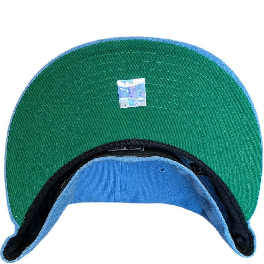 Atlanta Hawks light blue Repreve New Era 59FIFTY fitted hat - side view