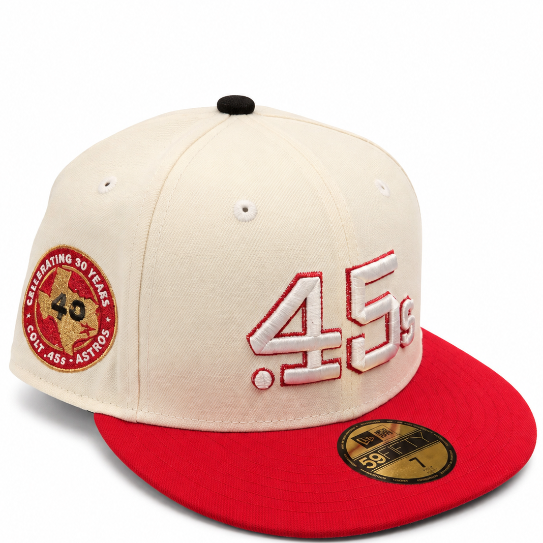 Houston Colt .45s Cream / Red New Era 59FIFTY fitted hat - front view