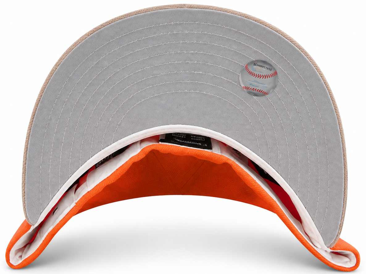 Los Angeles Angels Orange / Tan New Era 59FIFTY fitted hat - back view