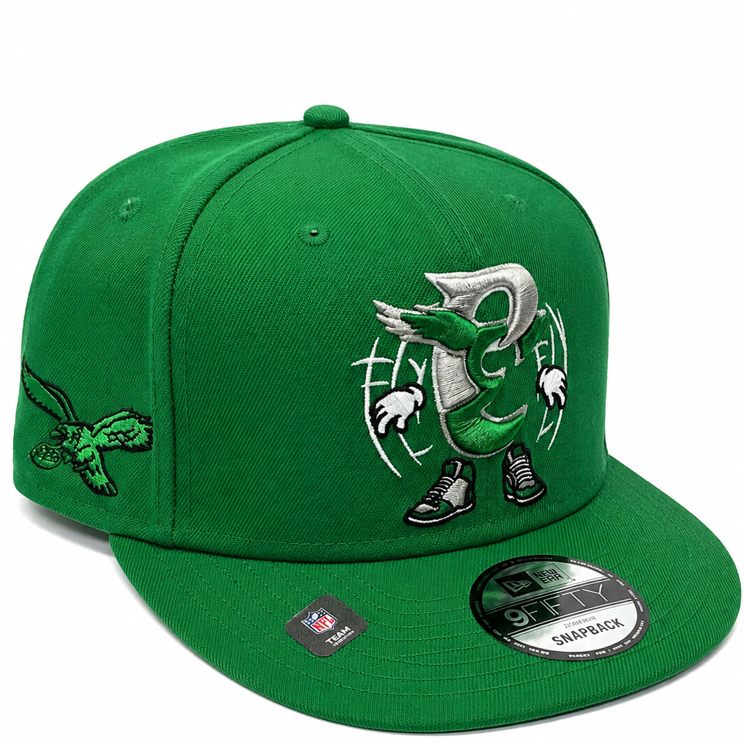 Eagles green mascot snapback - back view