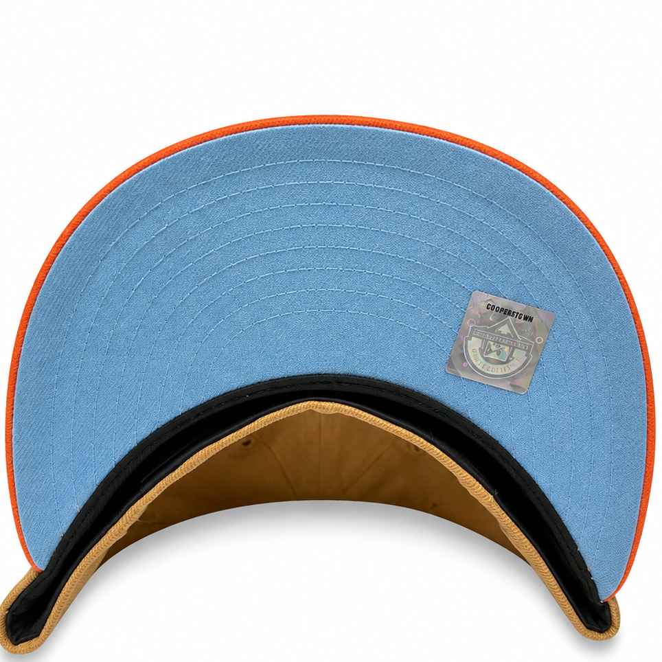 Buffalo Bisons brown/orange New Era 59FIFTY fitted hat - back view