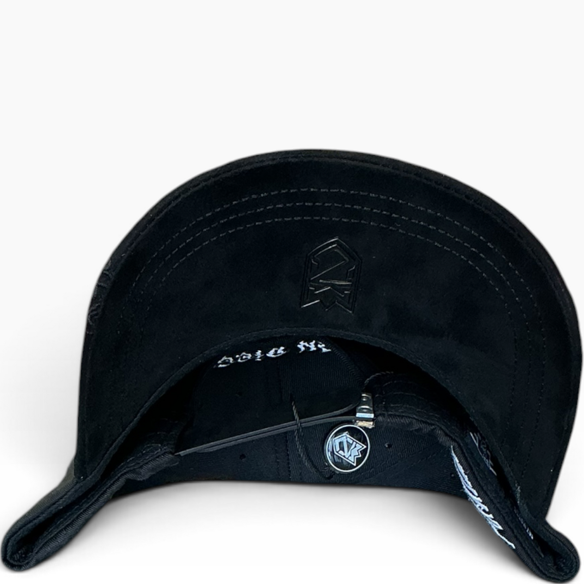 San Diego Padres black skull rhinestone snapback hat - front view