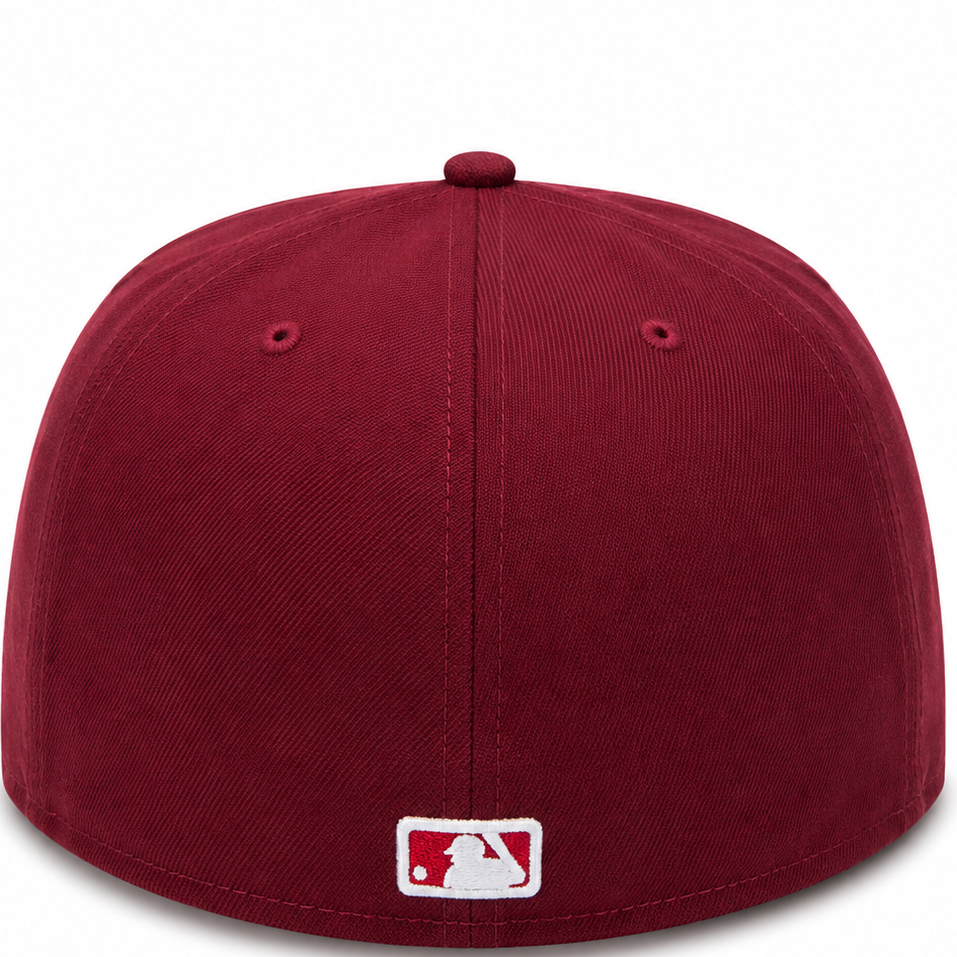 New York Yankees burgundy New Era 59FIFTY fitted hat - front view